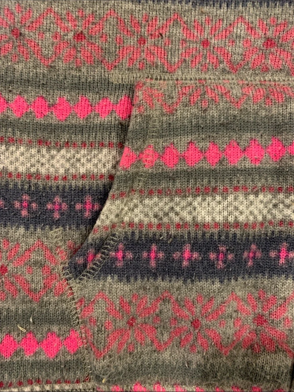 Oshkosh B’gosh Girls Fleece Lined Fair Isle Full Zip Hooded Sweater(Hoodie) 10